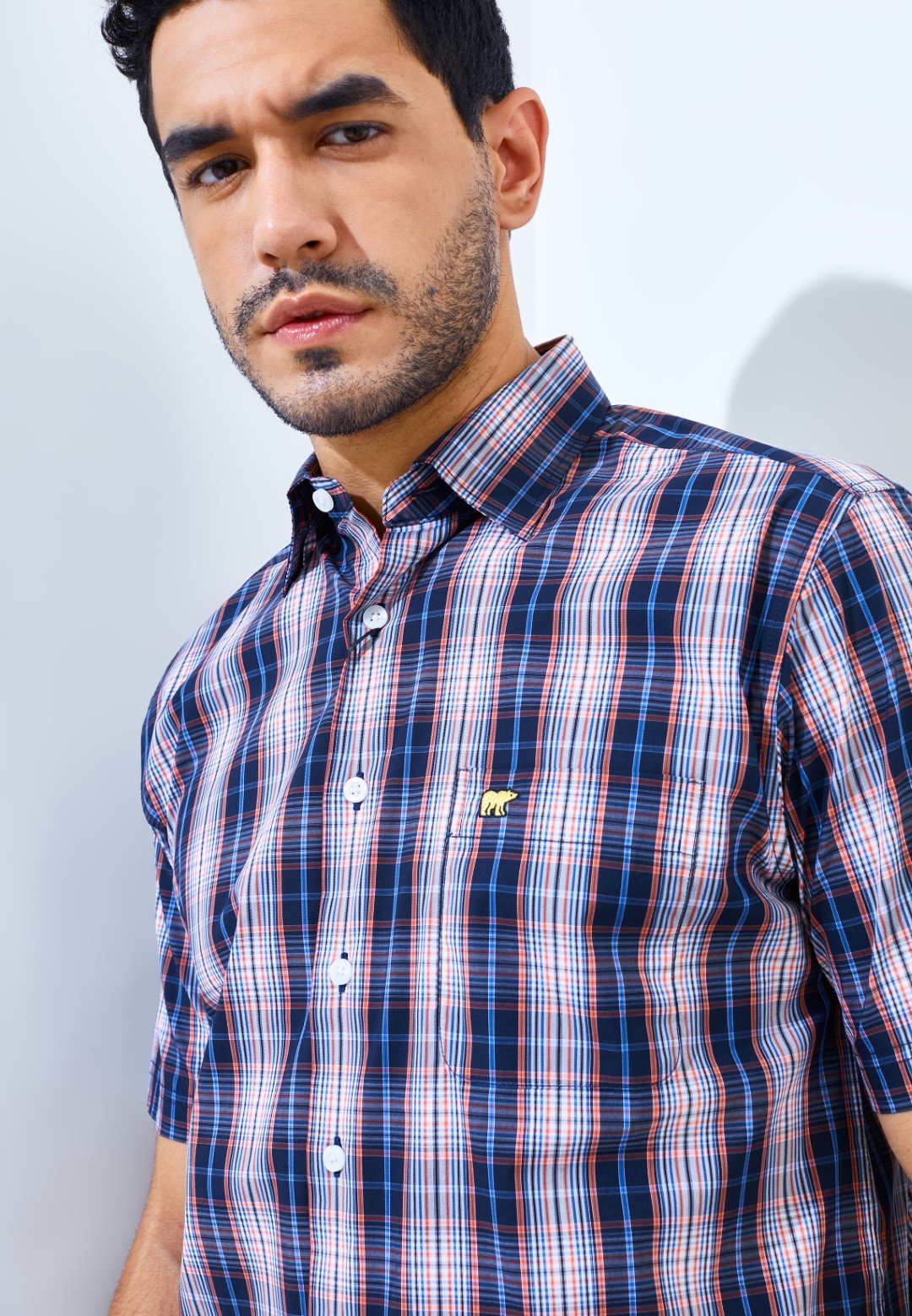 Jack Nicklaus Causeway Premium men's shirt Winslow Plaid Classic Navy - Image 4