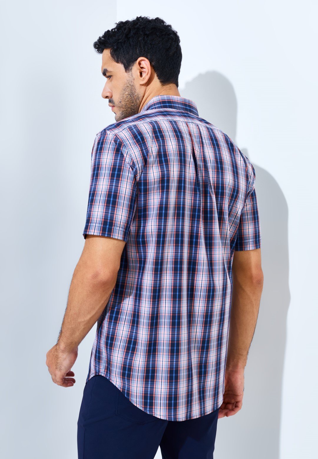 Jack Nicklaus Causeway Premium men's shirt Winslow Plaid Classic Navy - Image 5