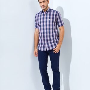 Jack Nicklaus Causeway Premium men's shirt Winslow Plaid Classic Navy