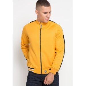d&f Jaket pria Bomber Flaknit in sleeve - Mustard