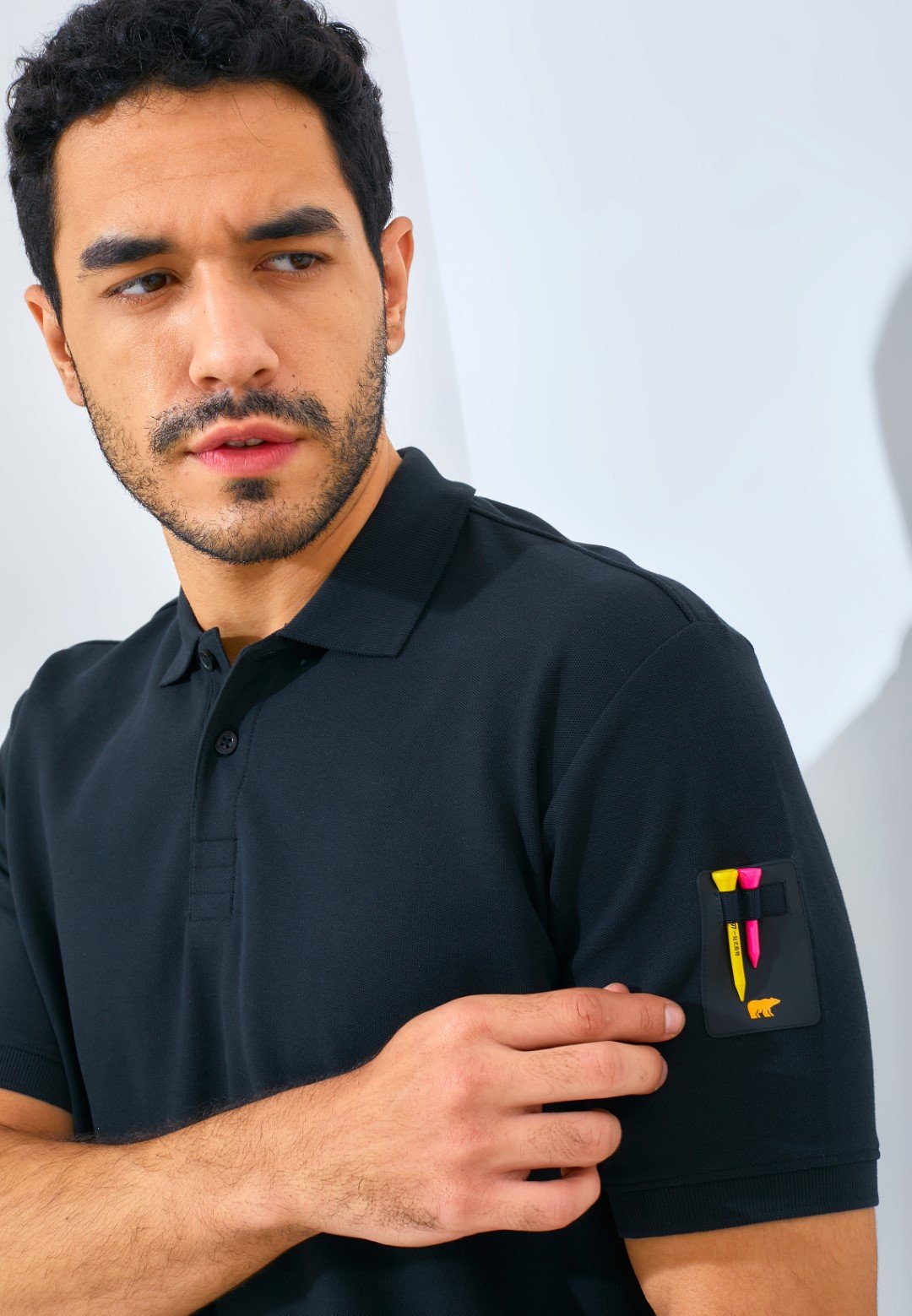 Jack Nicklaus Bariton Polo Shirt Pria Regular Fit Black - Image 5