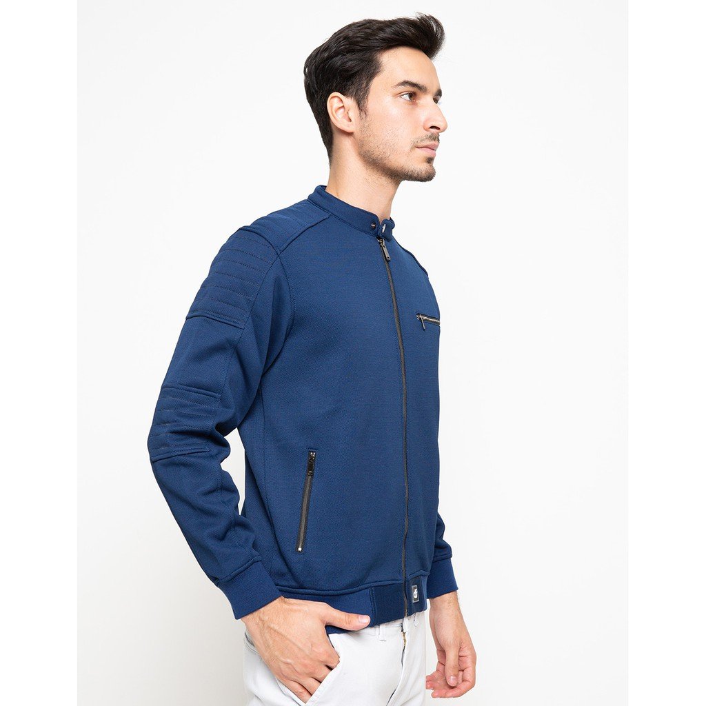 d&f Jaket pria bomber casual - Navy - Image 3