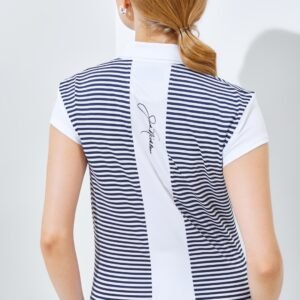 Jack Nicklaus Chrystal Premium Body Stripe Polo Ladies Bright White