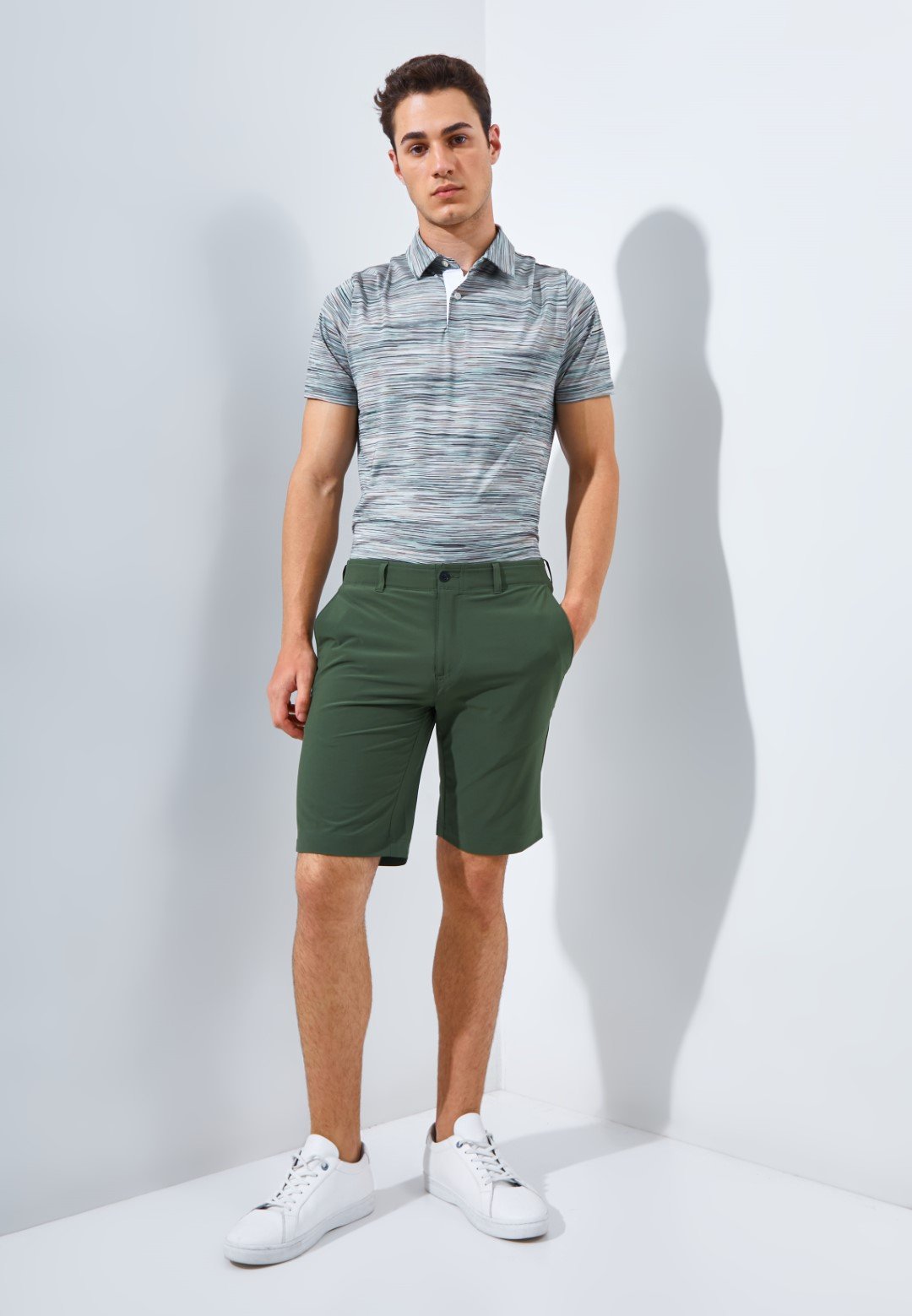 Jack Nicklaus Conrad Premium Celana Pendek Pria Regular Fit Olive - Image 6