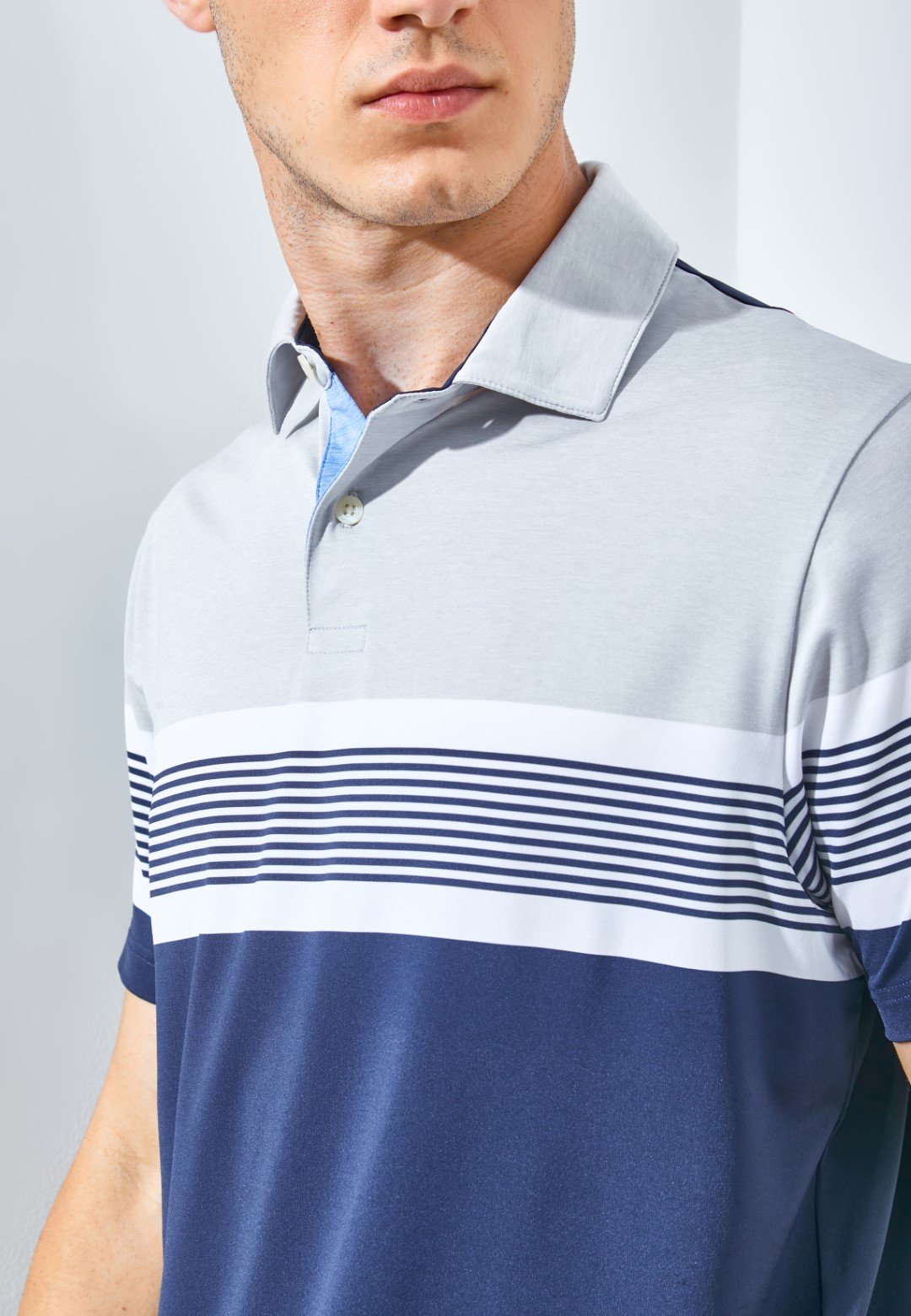 Jack Nicklaus Copperfield Premium Tonal Stripe Polo Classic Navy - Image 3