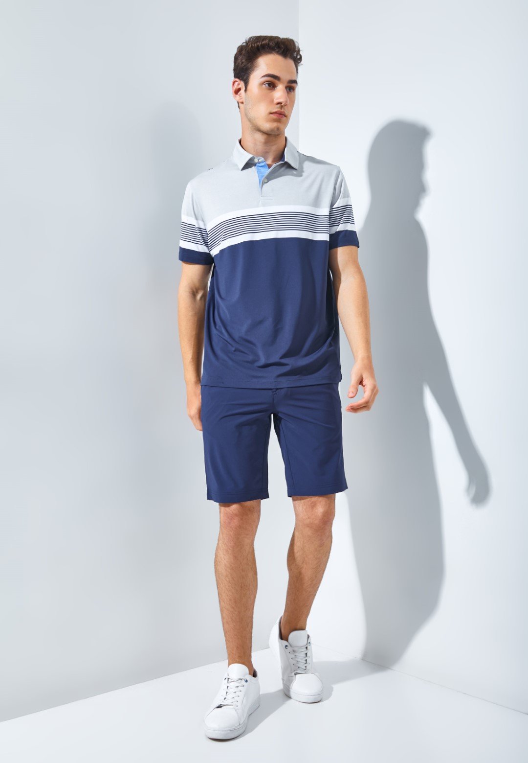 Jack Nicklaus Copperfield Premium Tonal Stripe Polo Classic Navy - Image 6