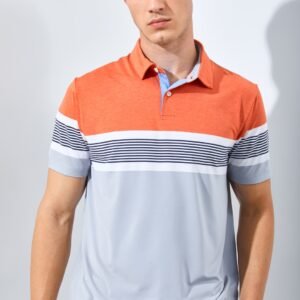 Jack Nicklaus Copperfield Premium Tonal Stripe Polo Red Dune