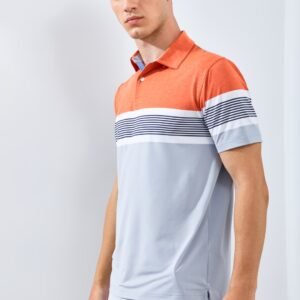 Jack Nicklaus Copperfield Premium Tonal Stripe Polo Red Dune