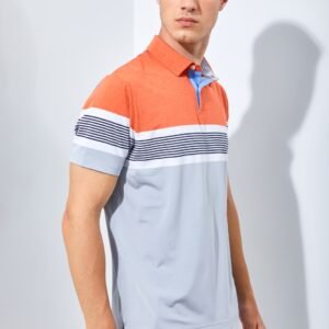 Jack Nicklaus Copperfield Premium Tonal Stripe Polo Red Dune
