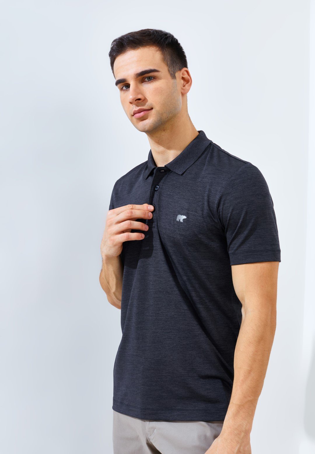 Jack Nicklaus Corvette Polo Shirt Pria Slim Fit Black - Image 2