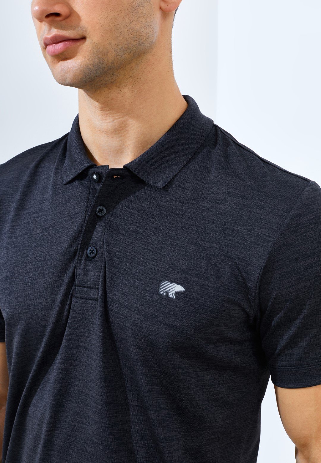 Jack Nicklaus Corvette Polo Shirt Pria Slim Fit Black - Image 5