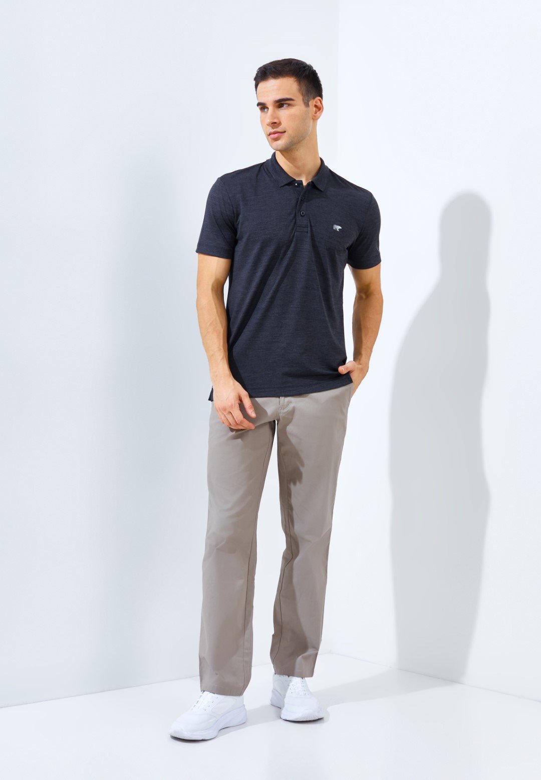 Jack Nicklaus Corvette Polo Shirt Pria Slim Fit Black - Image 6