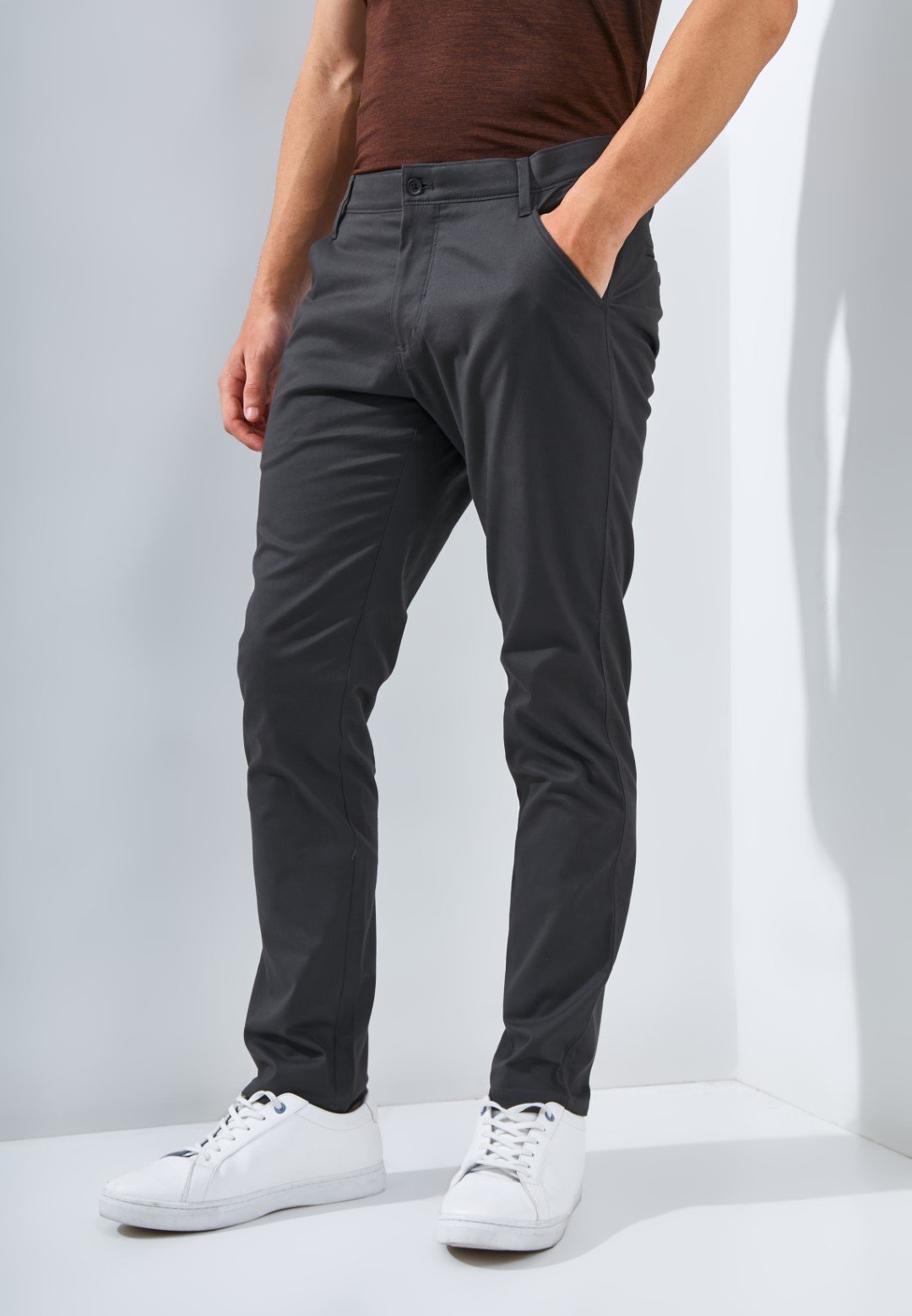 Jack Nicklaus Cougar Celana Panjang Pria Slim Fit Charcoal