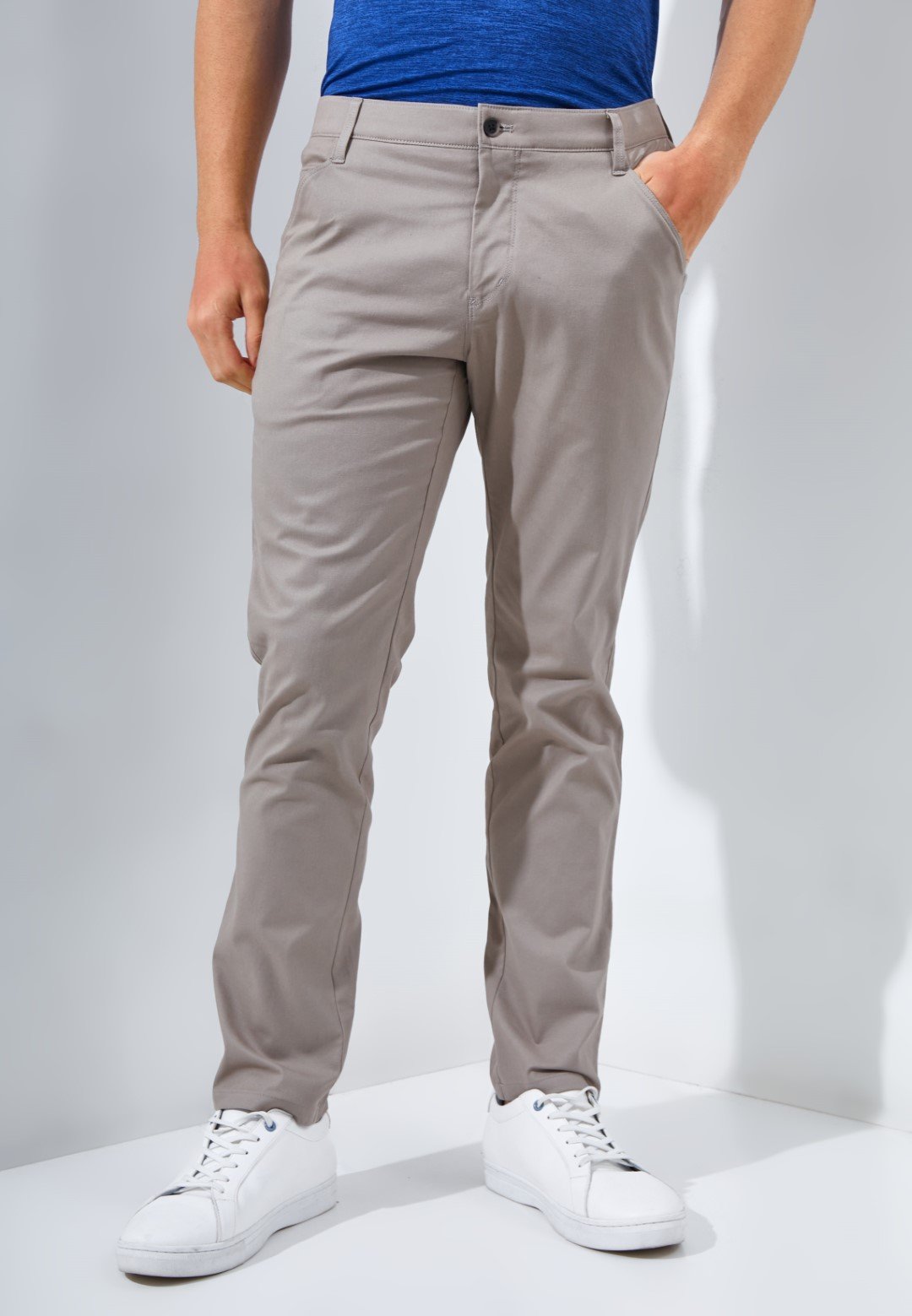 Jack Nicklaus Cougar Celana Panjang Pria Slim Fit Camel
