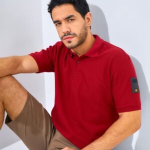 Jack Nicklaus Bariton Polo Shirt Pria Regular Fit Burgundy