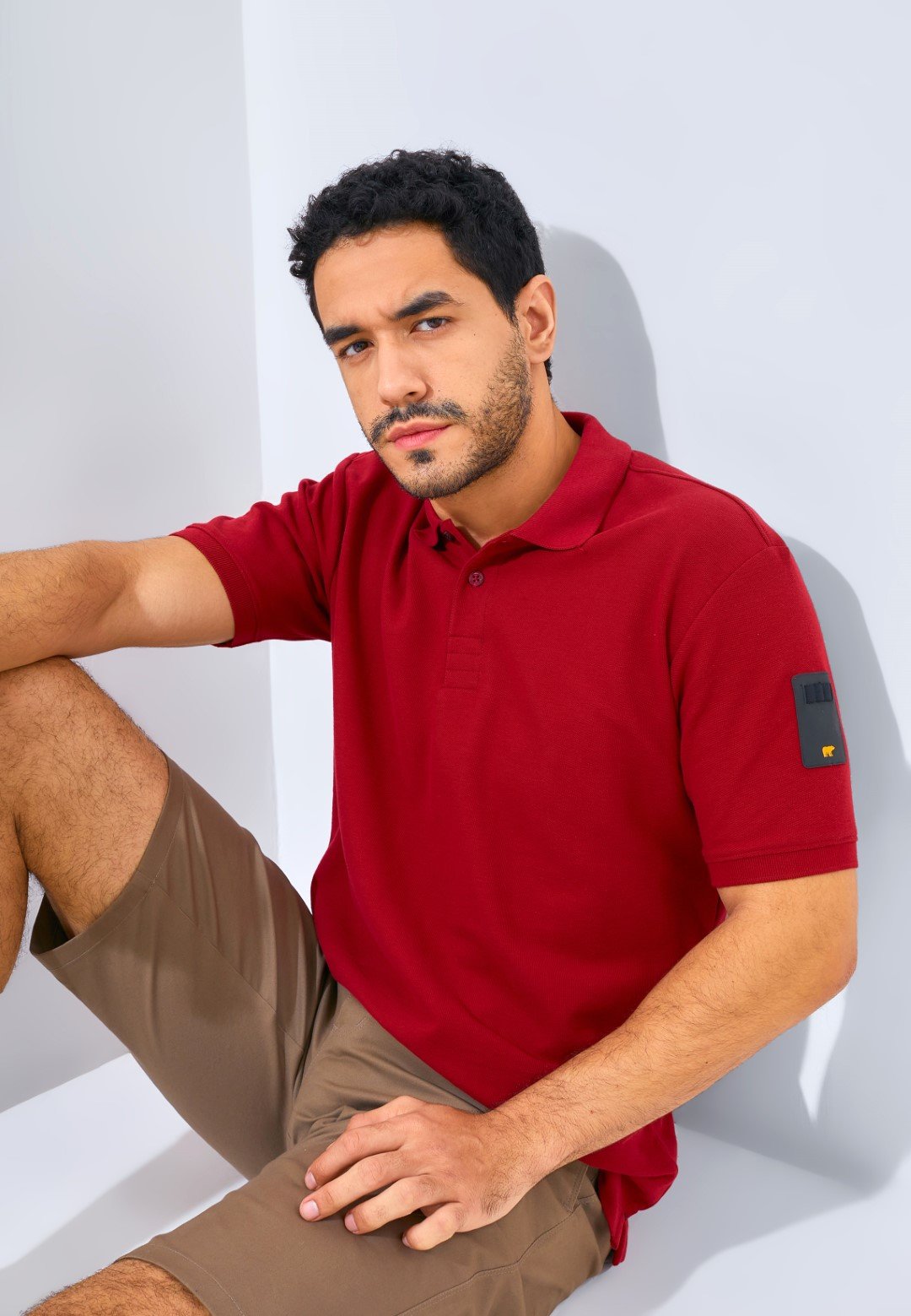 Jack Nicklaus Bariton Polo Shirt Pria Regular Fit Burgundy - Image 6