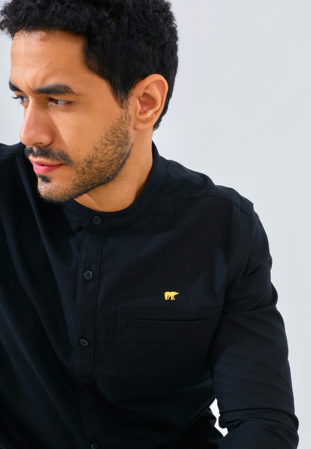 Jack Nicklaus Magnifica Kemeja Pria Lengan Panjang Slim Fit Black - Image 5