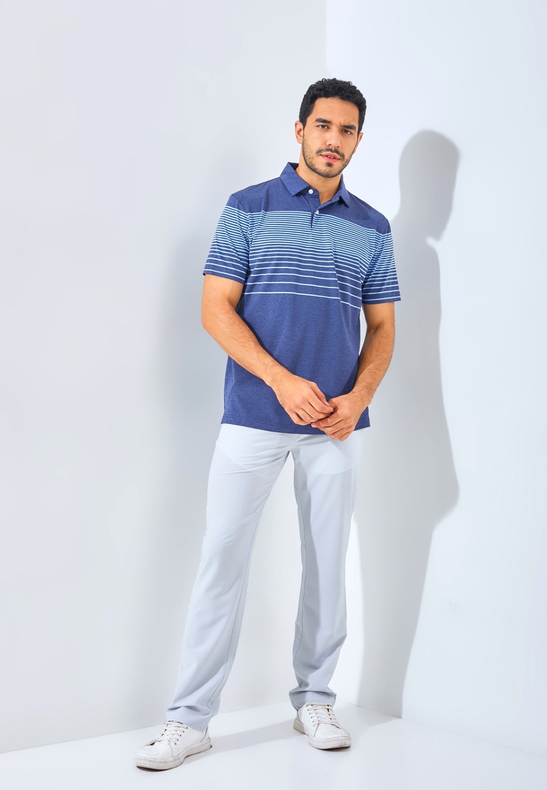 Jack Nicklaus Monreale Premium Fine Chest Stripe Polo Regular Fit Classic Navy - Image 4
