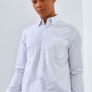 Jack Nicklaus Dapper Groove Kemeja Pria Lengan Panjang Slim Fit White