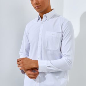 Jack Nicklaus Dapper Groove Kemeja Pria Lengan Panjang Slim Fit White