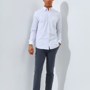 Jack Nicklaus Dapper Groove Kemeja Pria Lengan Panjang Slim Fit White