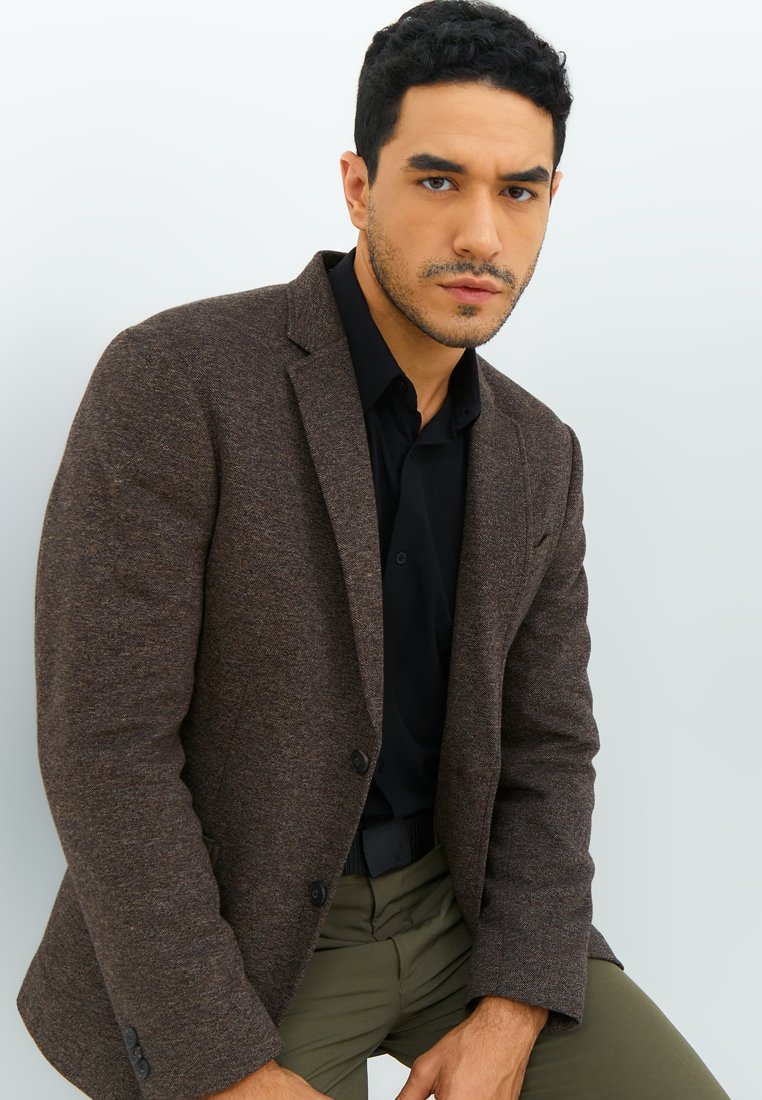 Jobb Darden-T2 Hybird Blazer Pria Slim Fit Dark Brown - Image 8