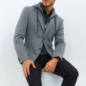 Jobb Darden-T2 Hybird Blazer Pria Slim Fit Light Grey