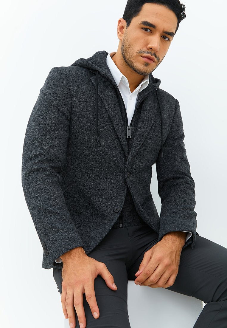 Jobb Darden-T2 Hybird Blazer Pria Slim Fit Dark Grey - Image 2