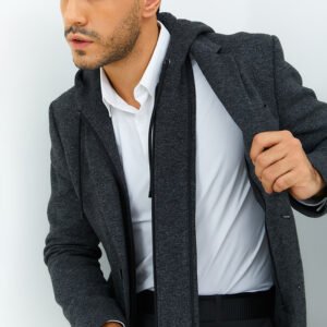 Jobb Darden-T2 Hybird Blazer Pria Slim Fit Dark Grey