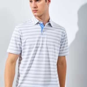 Jack Nicklaus Daytona Premium Heather Stripe Polo Silver Coast