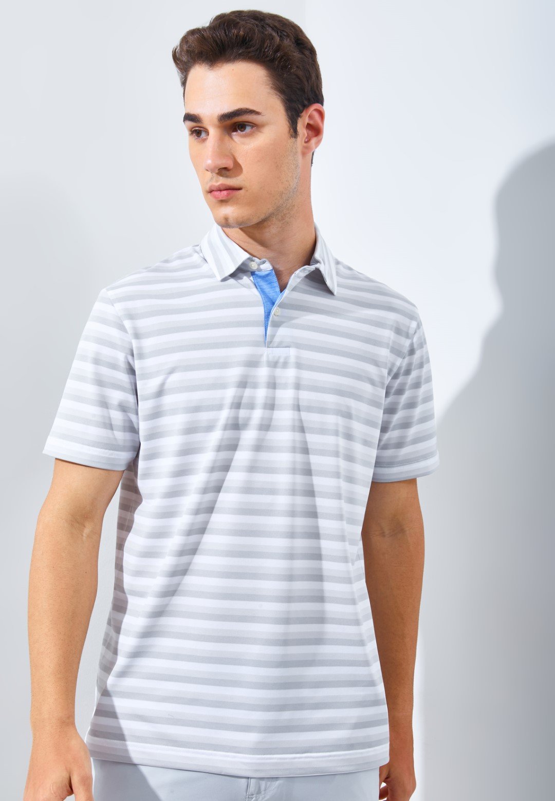Jack Nicklaus Daytona Premium Heather Stripe Polo Silver Coast