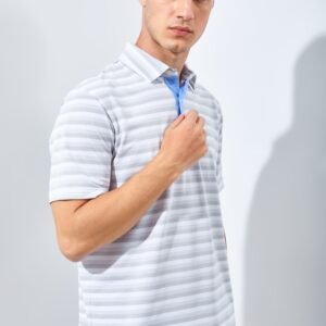 Jack Nicklaus Daytona Premium Heather Stripe Polo Silver Coast