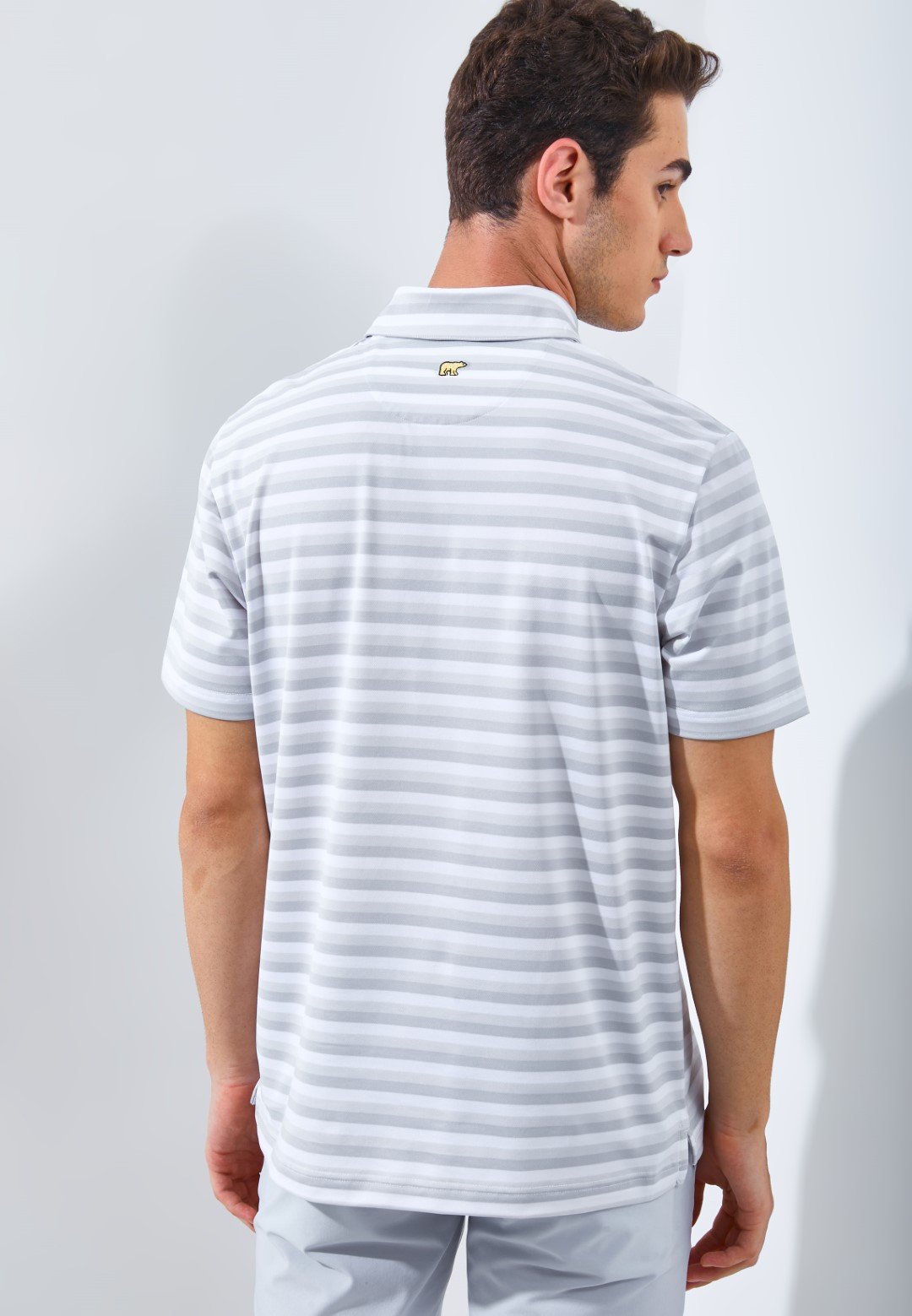 Jack Nicklaus Daytona Premium Heather Stripe Polo Silver Coast - Image 4