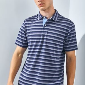 Jack Nicklaus Daytona Premium Heather Stripe Polo Classic Navy