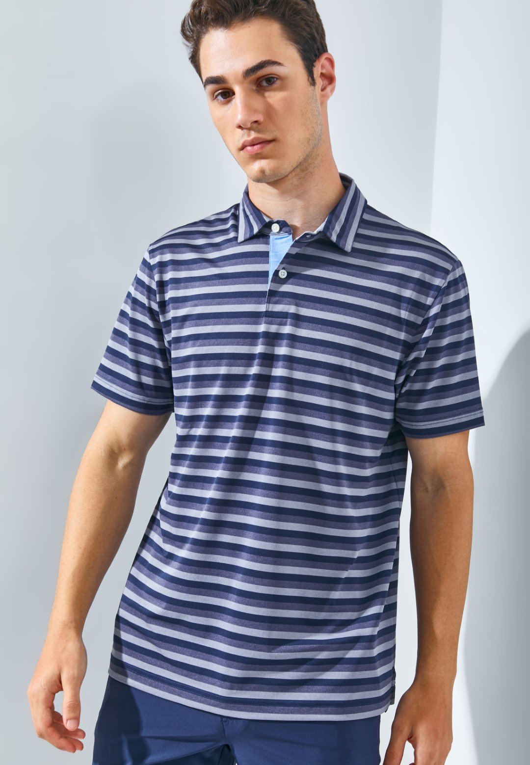 Jack Nicklaus Daytona Premium Heather Stripe Polo Classic Navy