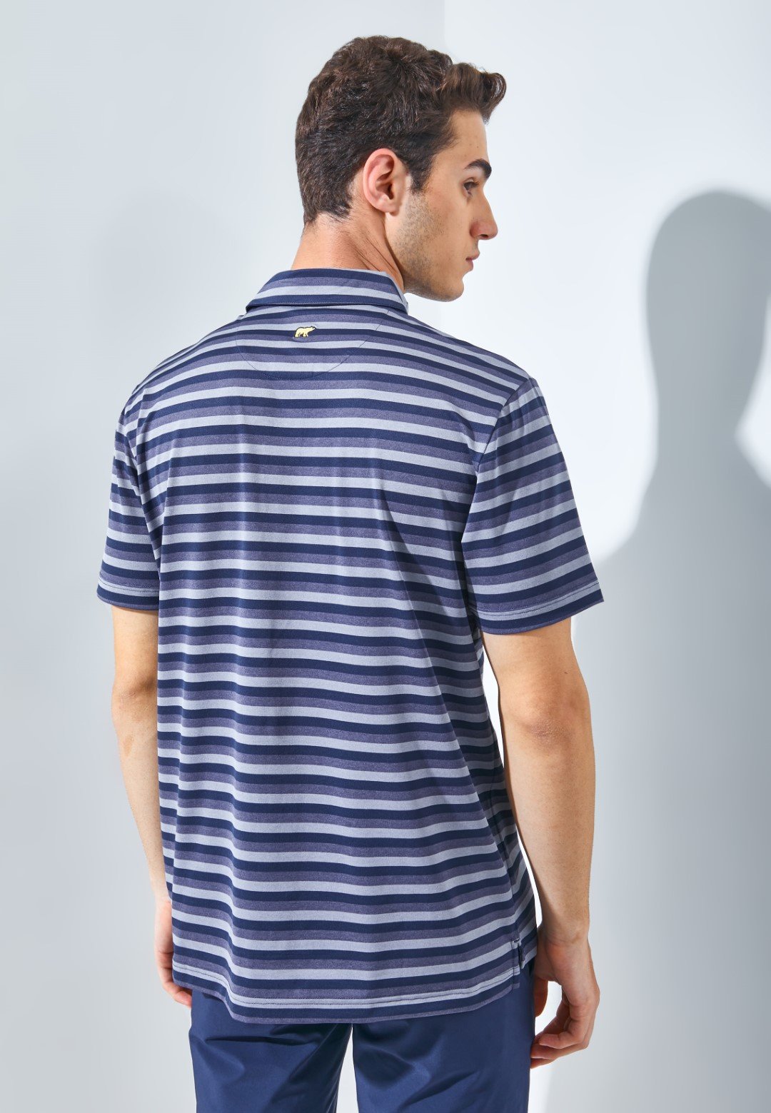 Jack Nicklaus Daytona Premium Heather Stripe Polo Classic Navy - Image 4