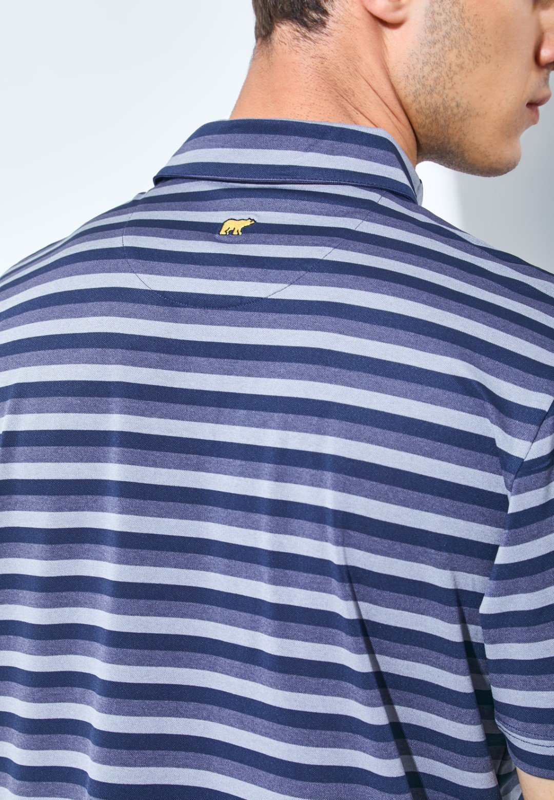 Jack Nicklaus Daytona Premium Heather Stripe Polo Classic Navy - Image 5