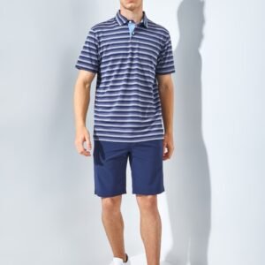 Jack Nicklaus Daytona Premium Heather Stripe Polo Classic Navy