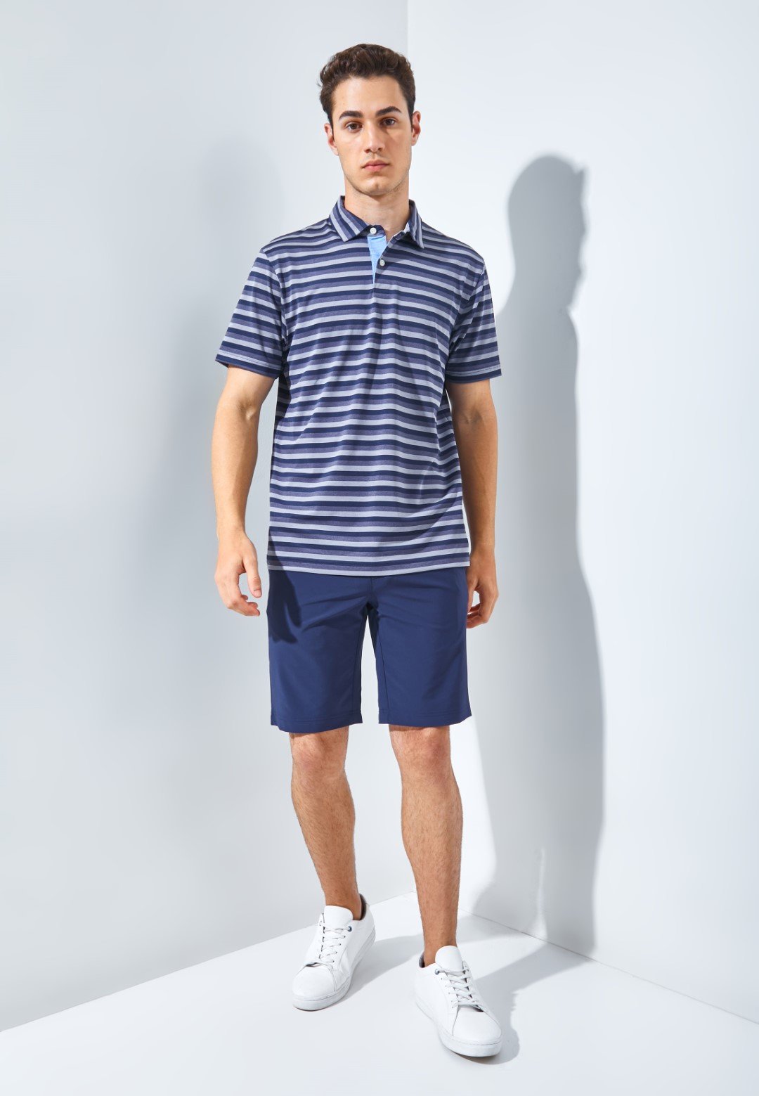 Jack Nicklaus Daytona Premium Heather Stripe Polo Classic Navy - Image 6