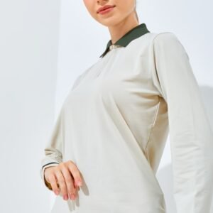 Jack Nicklaus Debby Ladies Premium Contrast Collar Polo Ice Stone