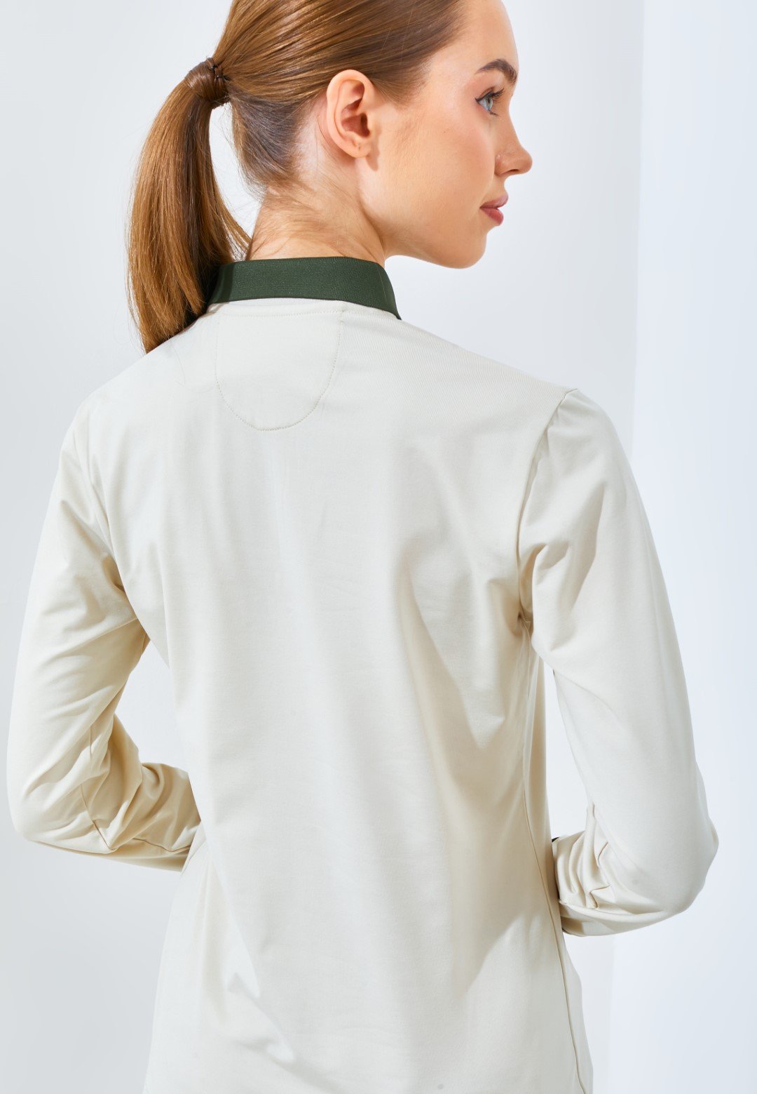 Jack Nicklaus Debby Ladies Premium Contrast Collar Polo Ice Stone - Image 3