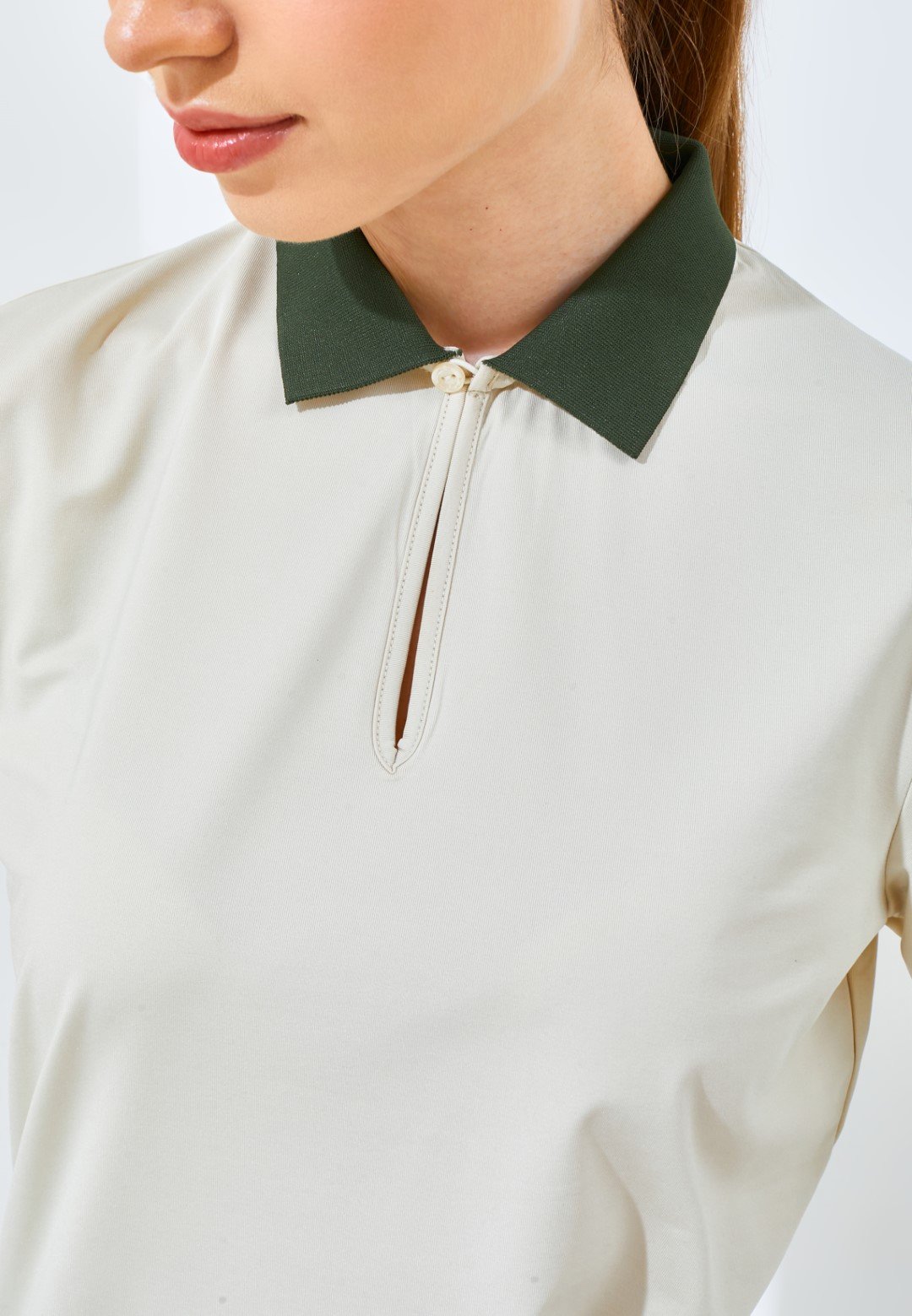 Jack Nicklaus Debby Ladies Premium Contrast Collar Polo Ice Stone - Image 5