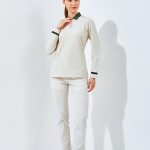 Jack Nicklaus Debby Ladies Premium Contrast Collar Polo Ice Stone