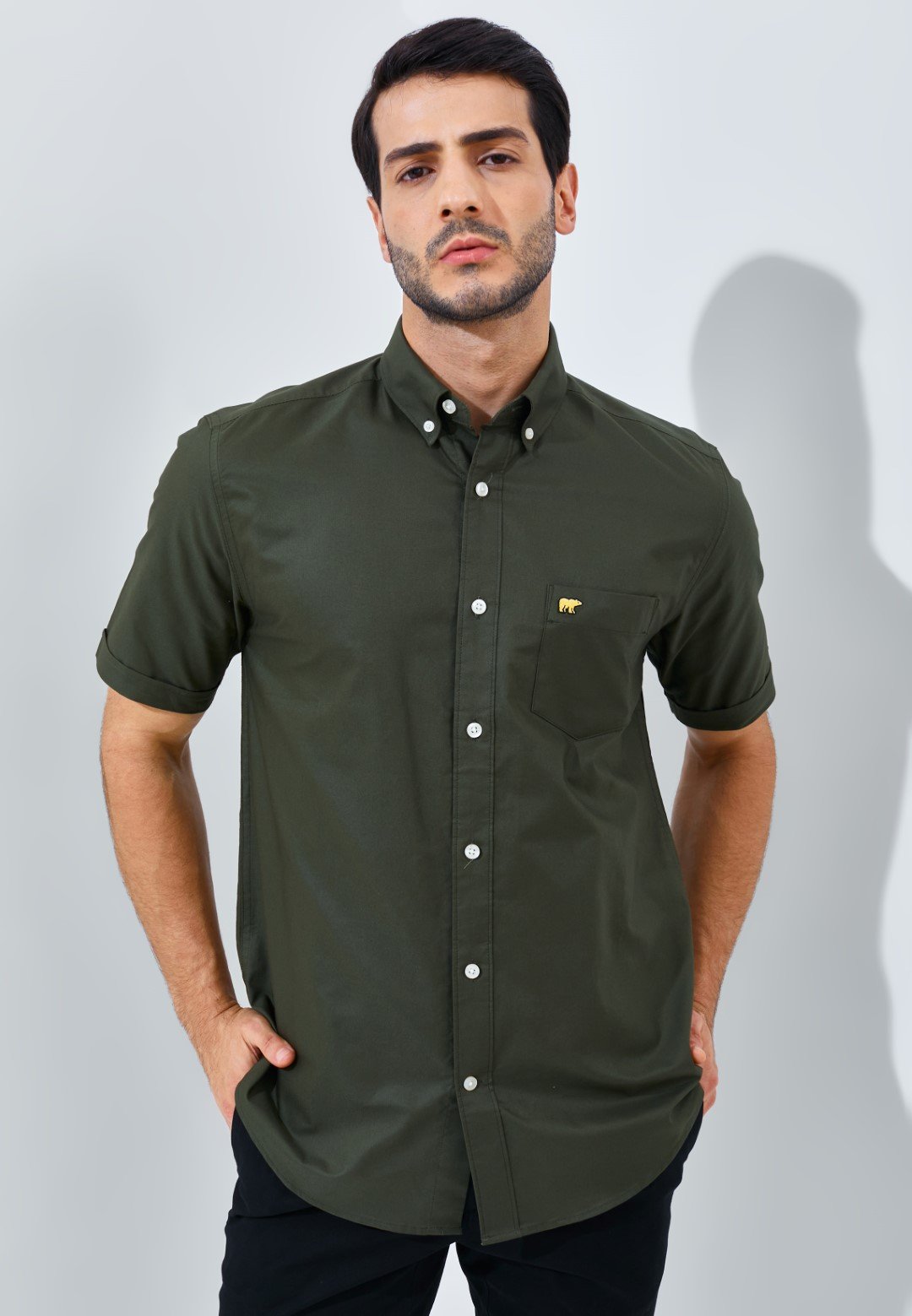 Jack Nicklaus Diamo Kemeja Pria Slim Fit Olive