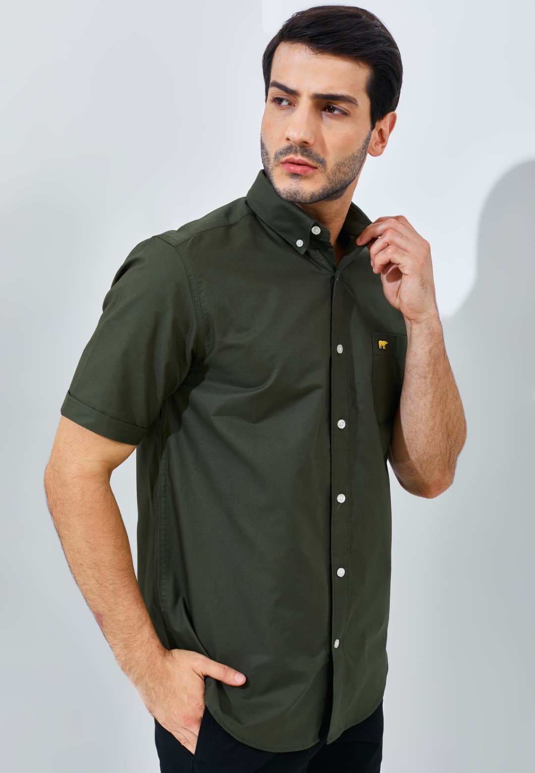 Jack Nicklaus Diamo Kemeja Pria Slim Fit Olive - Image 2
