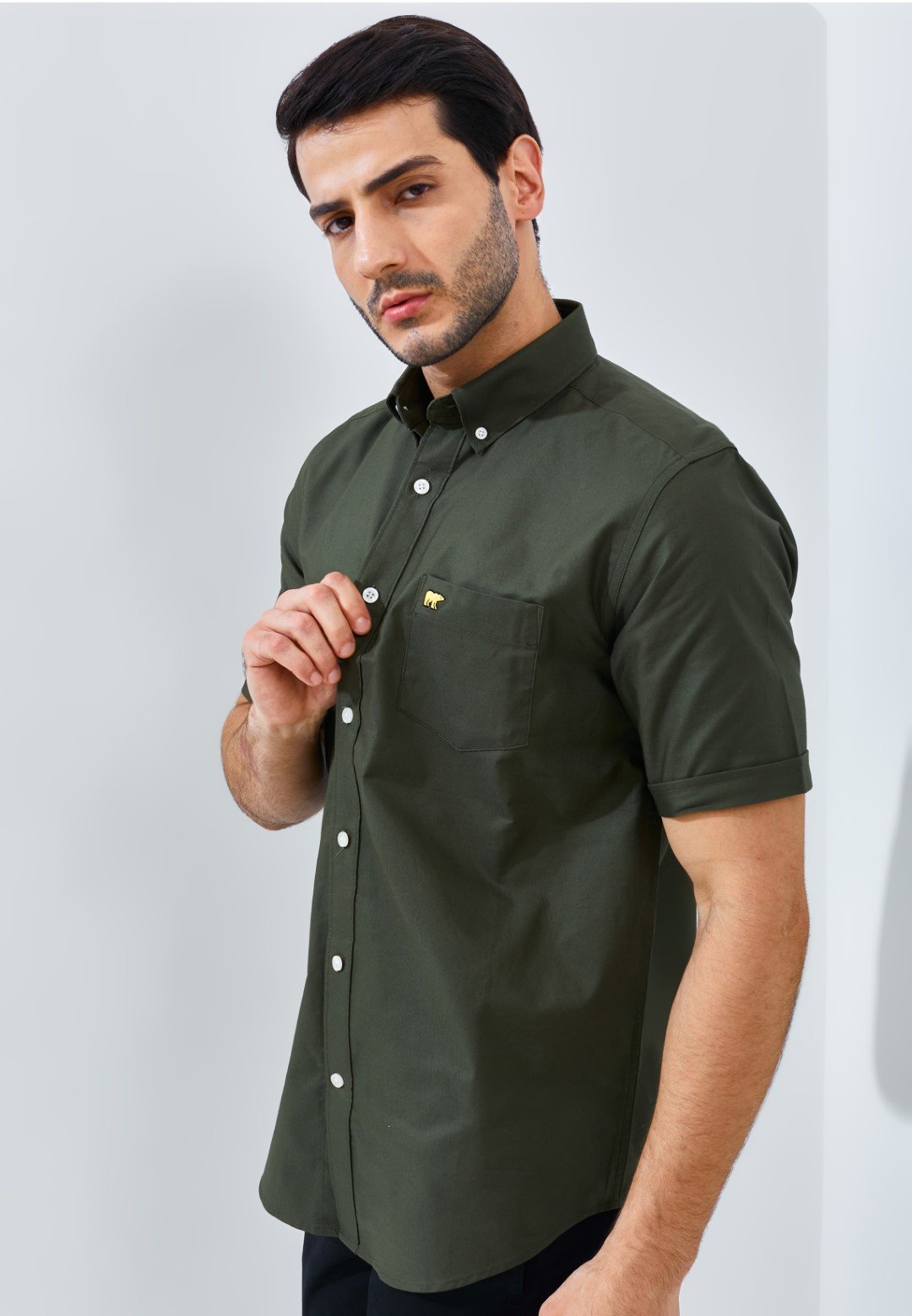 Jack Nicklaus Diamo Kemeja Pria Slim Fit Olive - Image 3