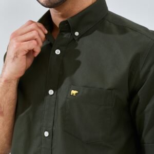 Jack Nicklaus Diamo Kemeja Pria Slim Fit Olive