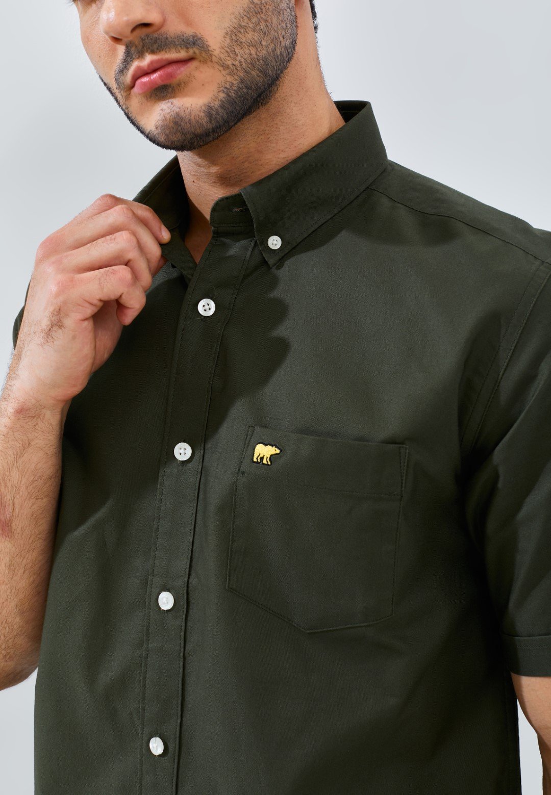 Jack Nicklaus Diamo Kemeja Pria Slim Fit Olive - Image 5