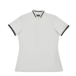 Jack Nicklaus Diana Ladies Premium Solid Zip Polo Ice Stone