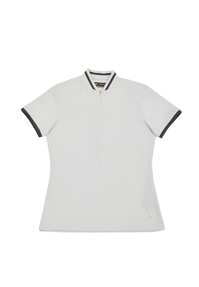 Jack Nicklaus Diana Ladies Premium Solid Zip Polo Ice Stone - Image 7